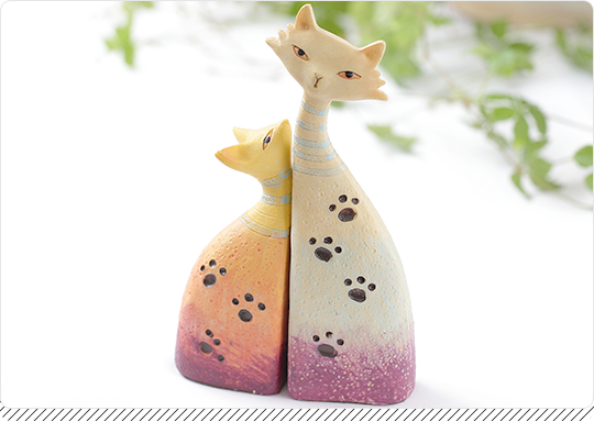 インテリア（猫の親子）
